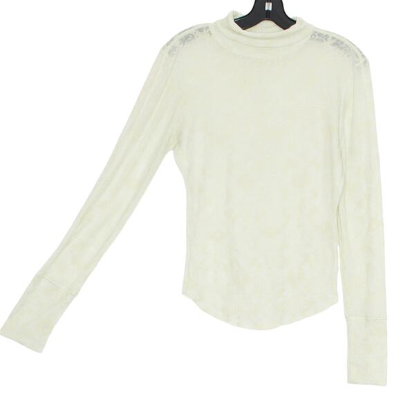 Intimately Free People Top Thermal Turtleneck Minimalist Boho Floral Sheer Small - Picture 5 of 5